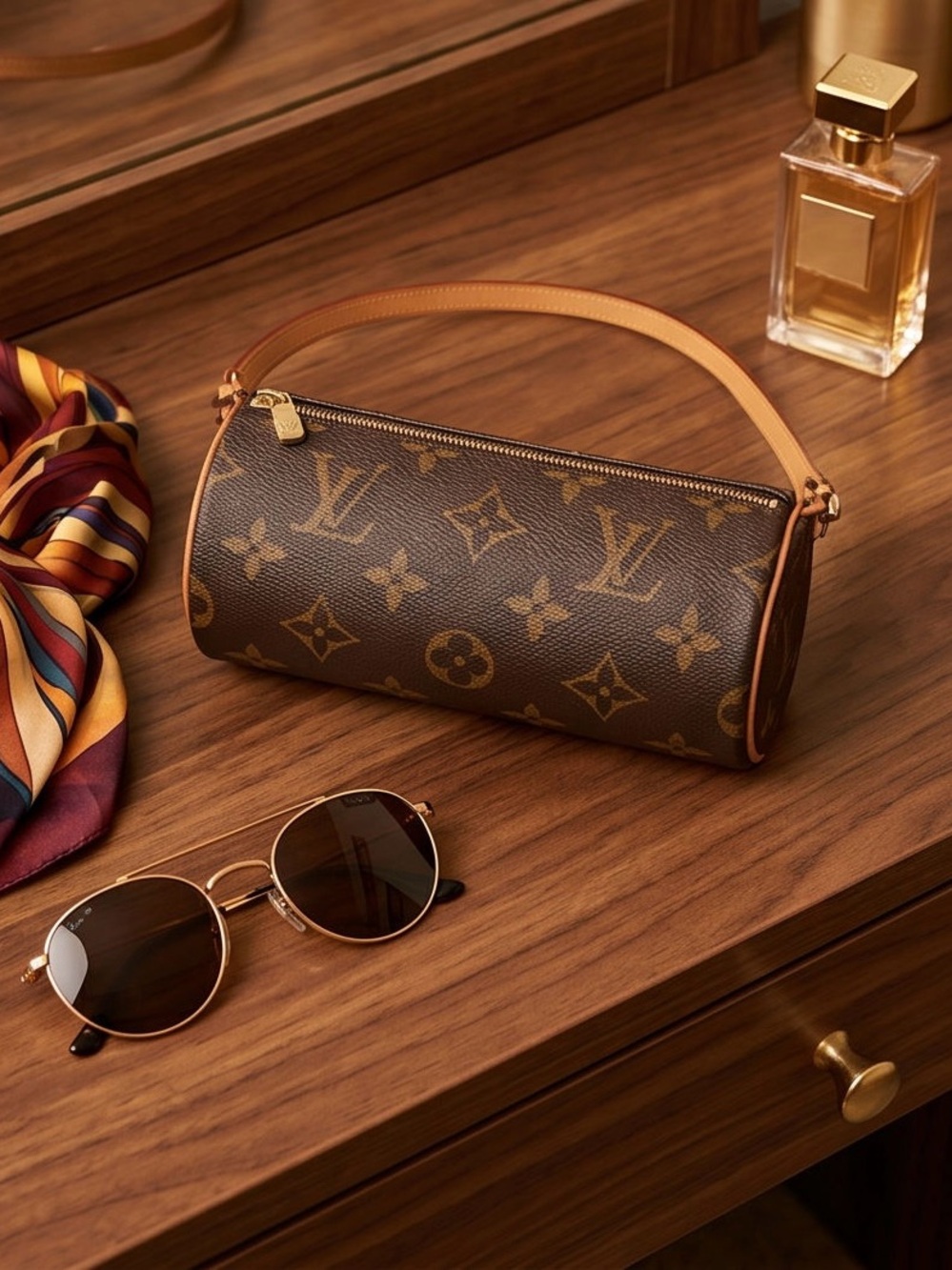 Louis Vuitton Brown Monogram Mini Papillon Shoulder Bag - Picture 4 of 10